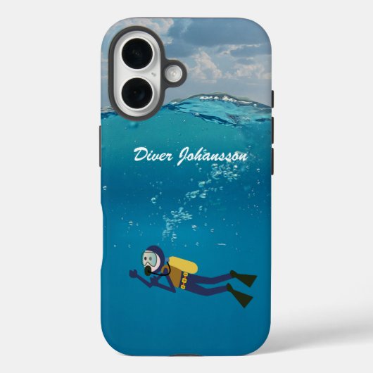 Coques Case-Mate iPhone Scuba Diver à peine sous l'eau Personnaliser (Verso)