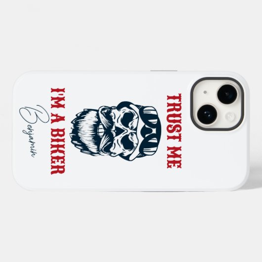 Coques Case-Mate iPhone Scull de barbe | Motorcycle | Faites-moi confiance (Verso (horizontal))