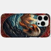 Coques Case-Mate iPhone Sculpture de cuir complexe représentant un aigle e (Verso (horizontal))