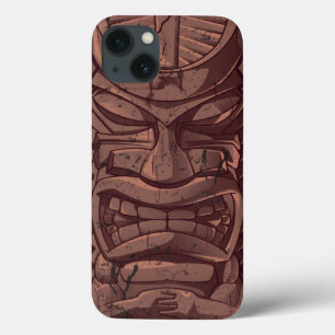 iPhone 13 Coque Sculpture en bois en totem de statue de Tiki
