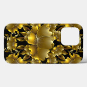 Coques Case-Mate iPhone Sculpture Florale en Or Luxueux (Verso (horizontal))