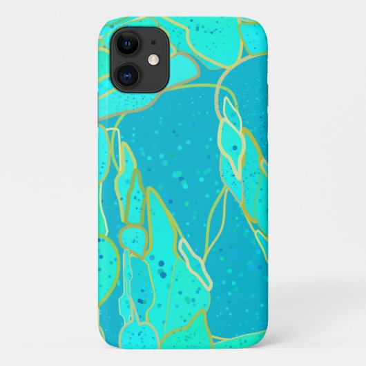 Coques Case-Mate iPhone "Sea Grotto" abstrait - turquoise, bleu, or (Dos)