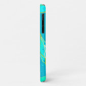 Coques Case-Mate iPhone "Sea Grotto" abstrait - turquoise, bleu, or (Dos/Gauche)