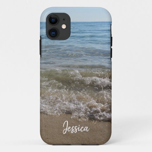 Coques Case-Mate iPhone Sea & Sand Beach Waves Nom personnalisé (Dos)