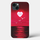 Coques Case-Mate iPhone Sea Sunset Amour Entendre Romantique Noir Rouge Vo (Verso)
