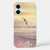 Coques Case-Mate iPhone Seagull at Florida Sunrise Beach Name (Verso)