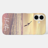Coques Case-Mate iPhone Seagull at Florida Sunrise Beach Name (Verso (horizontal))