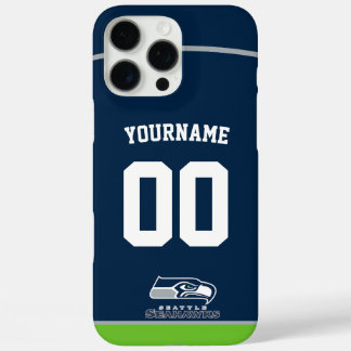 Coques iPhone 16 Pro Max Seahawks personnalisés Jersey Football américain