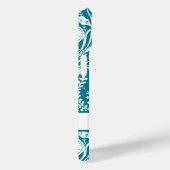 Coques Case-Mate iPhone Seahorses Damask Turquoise Bleu Blanc Personnalisé (Verso / Droite)