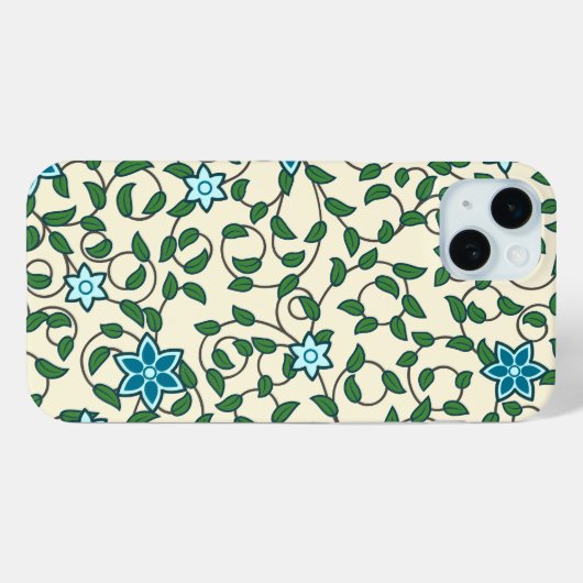 Coques Case-Mate iPhone Seamless floral pattern on beige background (Verso (horizontal))