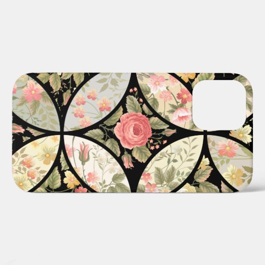 Coques Case-Mate iPhone seamless patchwork floral pattern (Verso (horizontal))