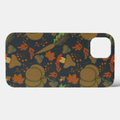 Coques Case-Mate iPhone Seamless pattern Pumpkin & carrot dark background (Verso (horizontal))