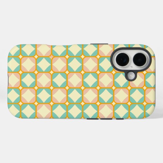 Coques Case-Mate iPhone Seamless retro pattern with rounded squares (Verso (horizontal))