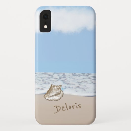 Coques Case-Mate iPhone Seashell Beach Monogrammé (Dos)
