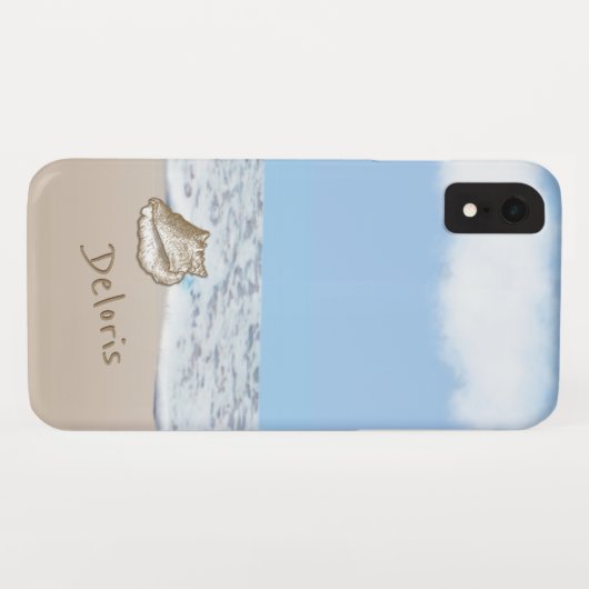 Coques Case-Mate iPhone Seashell Beach Monogrammé (Dos (Horizontal))