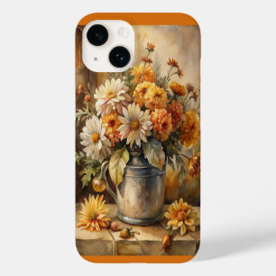 Coque Pour iPhone 14 Seau avec Floral d'Automne