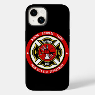 Coque Pour iPhone 14 Secourt de pompier AJOUTER LE NOM Insigne du servi