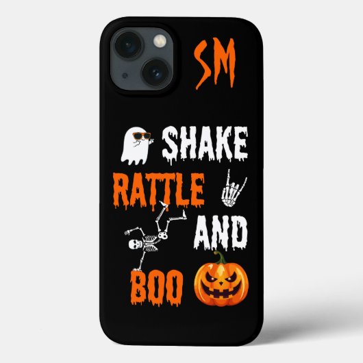 Coques Case-Mate iPhone Secousse de monogramme, Rattle, Boo Fun squelette (Verso)