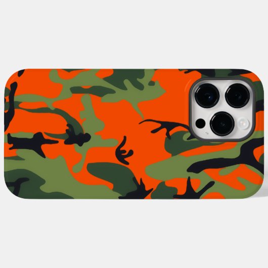 Coques Case-Mate iPhone Sécurité Orange et Camo vert (Verso (horizontal))