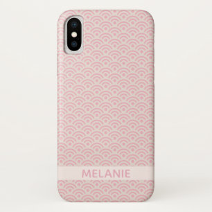 Case-Mate iPhone Case Seigaiha rose Motif japonais Nom personnalisé