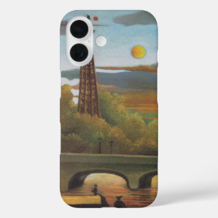 Coques iPhone 16 Seine et Tour Eiffel au coucher du soleil par Henr