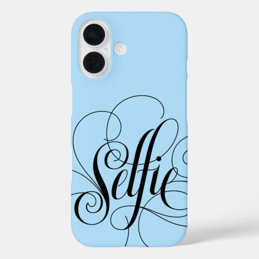 Coques Case-Mate iPhone SELFIE Calligraphie Lettrage Ice Blue Mode (Verso)
