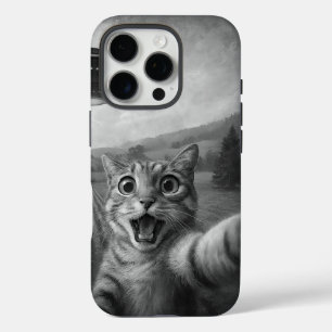 Coques iPhone 16 Pro Selfie De Chat Avec Alien UFO Drôle Cadeaux De Cha
