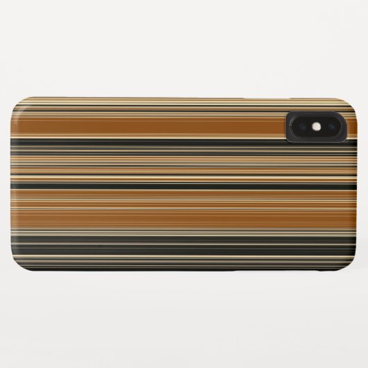 Coques Case-Mate iPhone Selle Brown et Motif à rayures noires (Dos (Horizontal))