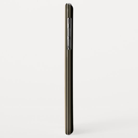 Coques Case-Mate iPhone Selle Brown et Motif à rayures noires (Dos/Gauche)