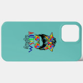 Coques Case-Mate iPhone Sensibilisation sur l'autisme Maman Vie Messy Bun (Verso (horizontal))