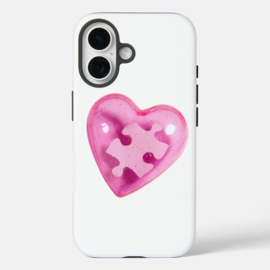 Coques Case-Mate iPhone Sensibilisation sur l'autisme Pink Heart iPhone co (Verso)