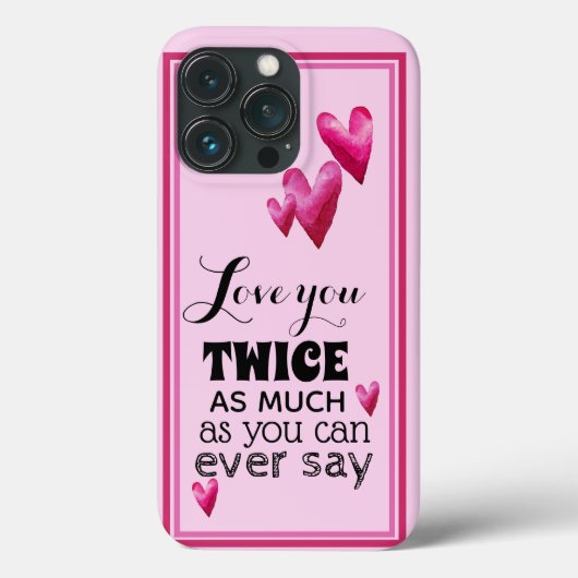 Coques Case-Mate iPhone Sentiment « Je t'aime deux fois plus » - Cœurs (Verso)