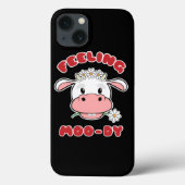 Coques Case-Mate iPhone Sentir Moo-dy | Citation de vache caricaturée mign (Verso)