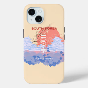 Coque Pour iPhone 15 Séoul Corée du Sud Voyage Art, Pastel