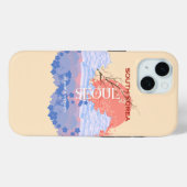Coques Case-Mate iPhone Séoul Corée du Sud Voyage Art, Pastel (Verso (horizontal))