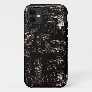 Coque iPhone 11 Sepia New York City Night Skyline
