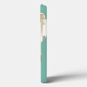 Coques Case-Mate iPhone Sépia Shell rayé sur Teal (Verso / Gauche)