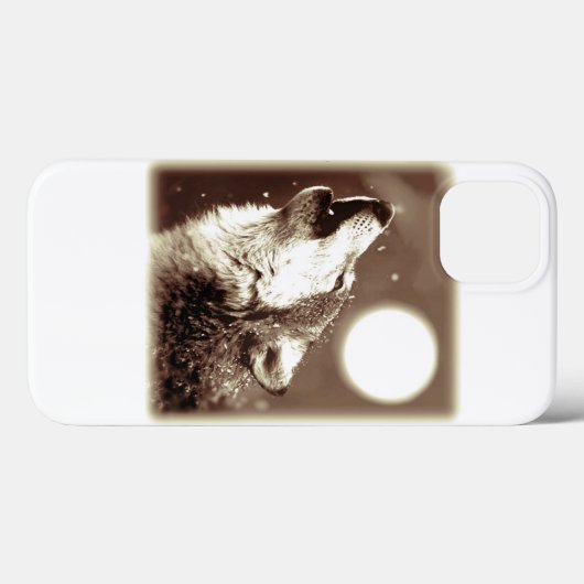 Coques Case-Mate iPhone Sepia Wolf & Moon (Verso (horizontal))