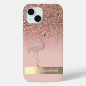 Coques Case-Mate iPhone Séquence de Parties scintillant de Flamant rose ro (Verso)