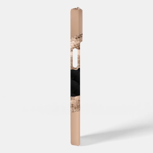 Coques Case-Mate iPhone Séquences de Parties scintillant d'or Rose noir (Verso / Droite)