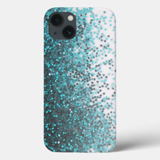 Coques Case-Mate iPhone Séquences de Parties scintillant Turquoise argent (Verso)