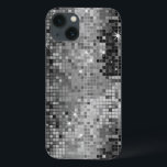 iPhone 13 Case Séquins d'argent métallique Look Disco Mirrors Bli<br><div class="desc">Séquence métallique brillante populaire look gris argenté style disco. La boule disco des années 70 est miroitante avec le bling et scintille. Recherchez ce design dans plusieurs tons. Rose bleu violet vert et peut être demandé dans votre couleur préférée. C'est un motif d'image et non une séquence réelle.</div>