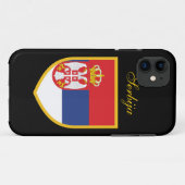 Coques Case-Mate iPhone Serbien-Flagge (Dos (Horizontal))