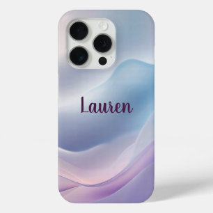 Coque iPhone 15 Pro Serene Pastel Vagues Abstrait minimaliste Fluid Ar