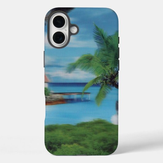 Coques Case-Mate iPhone Sérénité de l'île | Scène de plage tropicale Achem (Verso)
