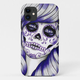 Etui iPhone Case-Mate Série de spectre - fille violette de crâne de