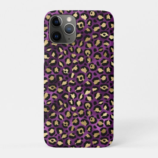Coques Case-Mate iPhone Série Purple et Gold Leopard Design 1 (Dos)