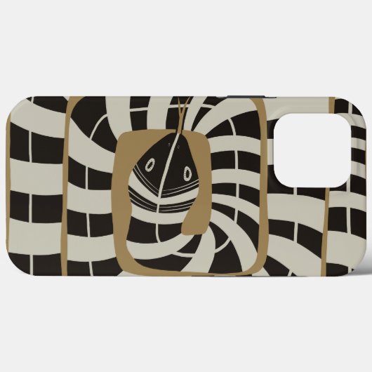 Coques Case-Mate iPhone Serpent Abstrait rayé amusant dans les tons neutre (Verso (horizontal))