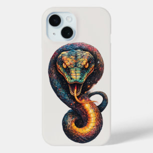 Coque Pour iPhone 15 Serpent Cosmique Vivant