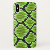 Coques Case-Mate iPhone Serpent en peau de serpent vert noir (Dos)
